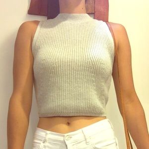 Babaton for Aritzia Cropped Knot Sweater in Grey